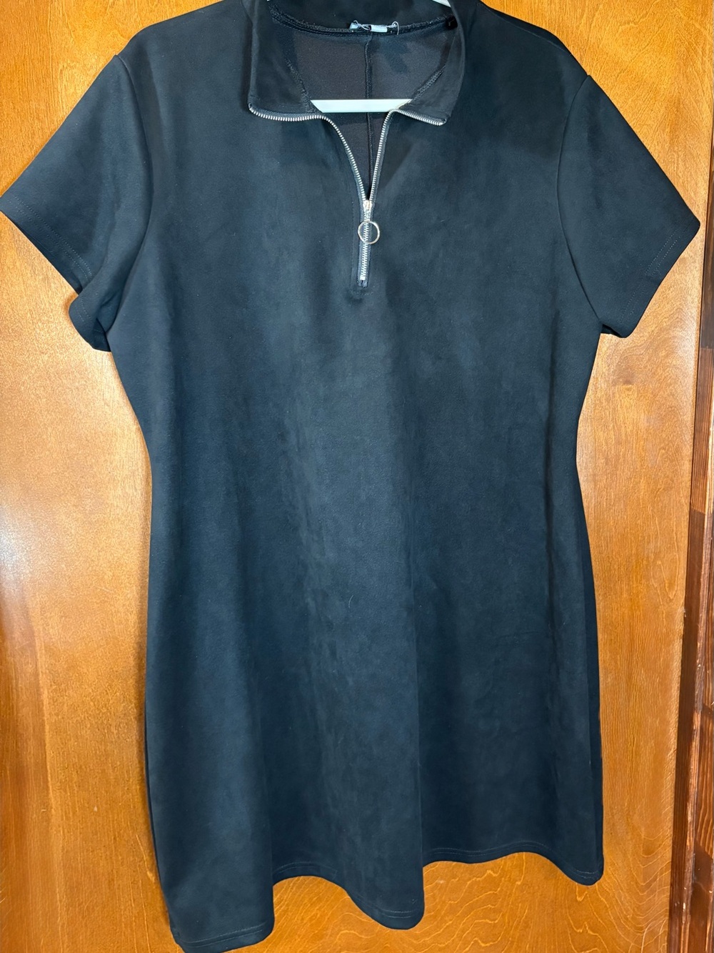 J for Justify Black Polo Zip Mini Dress